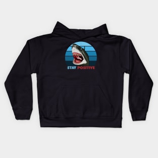 Funny Shark, Stay Positive, Motivational Thumbs Up Kids Hoodie